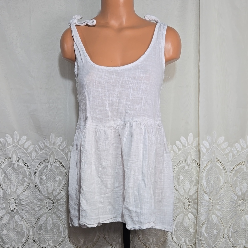 Girl and the Sun White Tank Top sz 6